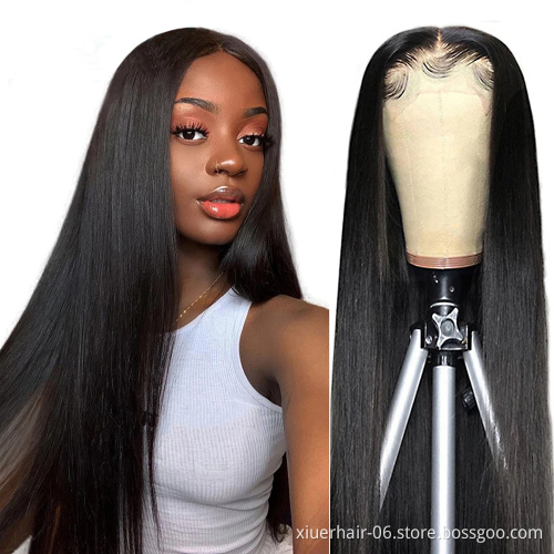 2021 Wholesale Human Hair Wigs 26inch Natural Black Cuticle Aligned Hair Wigs Human Hair Lace Front Wig For Black Woman